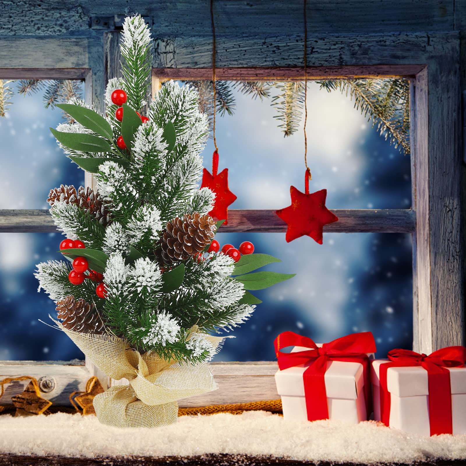 Foto 6 | Árbol De Navidad Ccinee Mini 40 Cm Con Nieve Artificial Flocada - Venta Internacional.