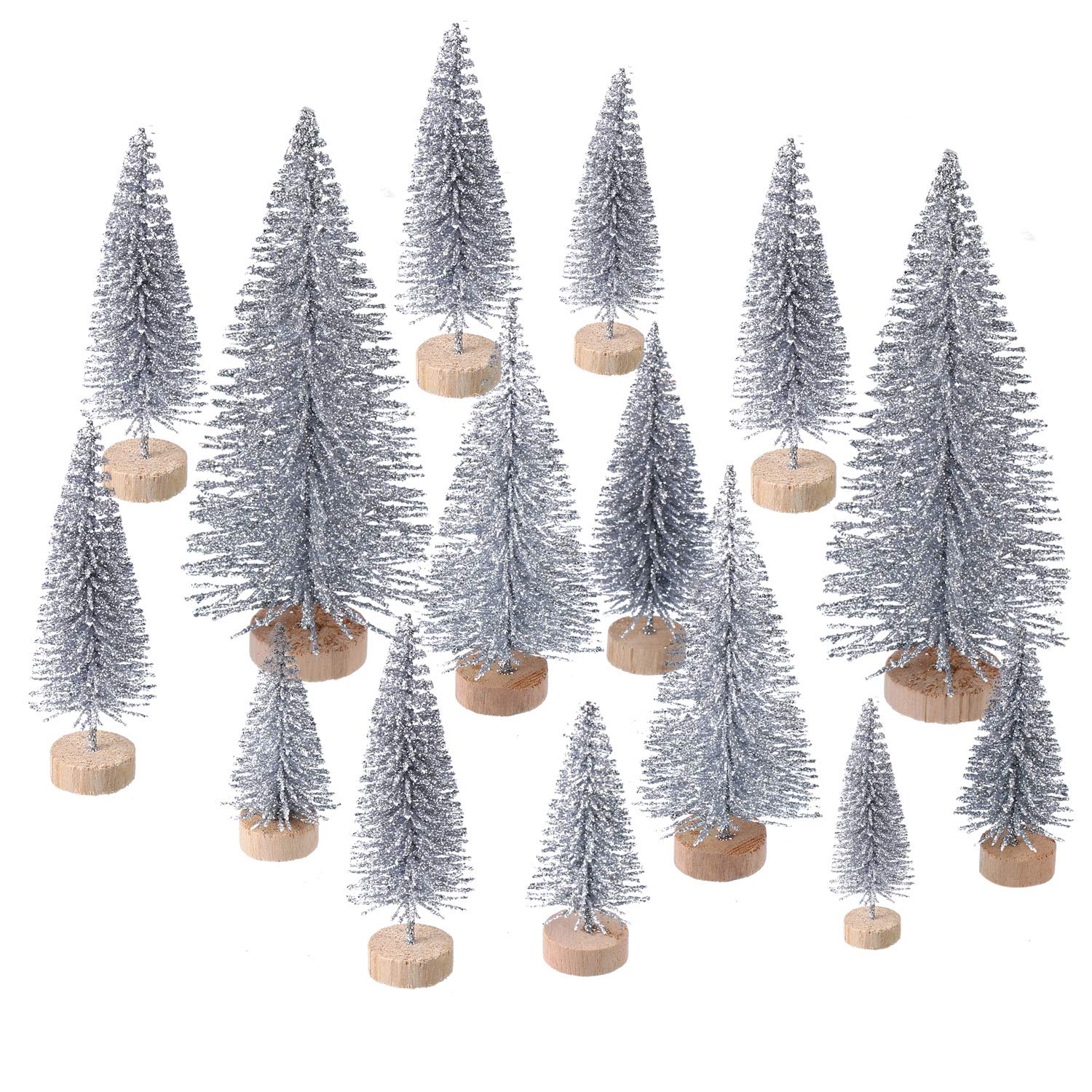 Foto 2 pulgar | Miniárbol De Navidad Artificial Satinior Sisal Snow, 60 Unidades - Venta Internacional.