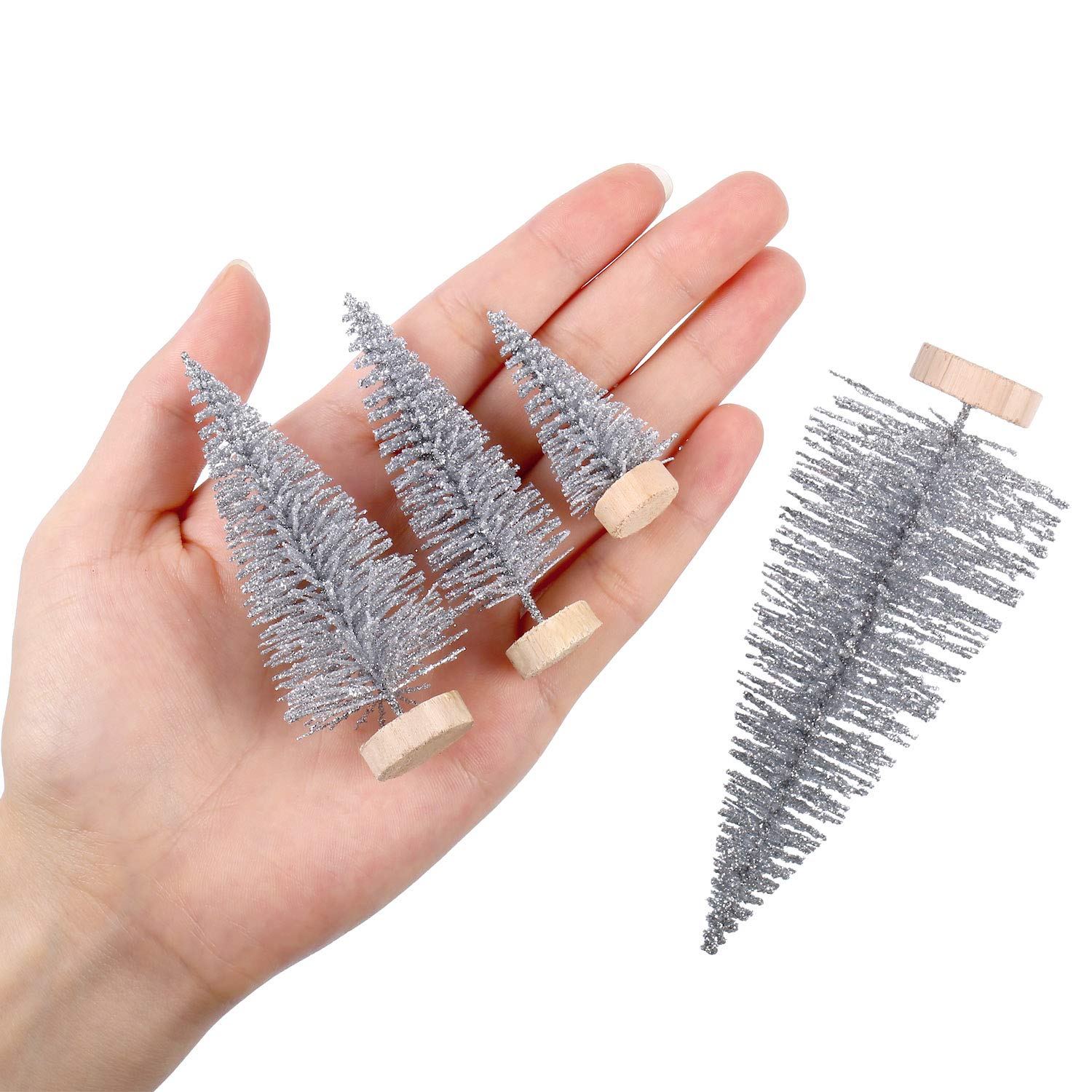 Foto 4 pulgar | Miniárbol De Navidad Artificial Satinior Sisal Snow, 60 Unidades - Venta Internacional.