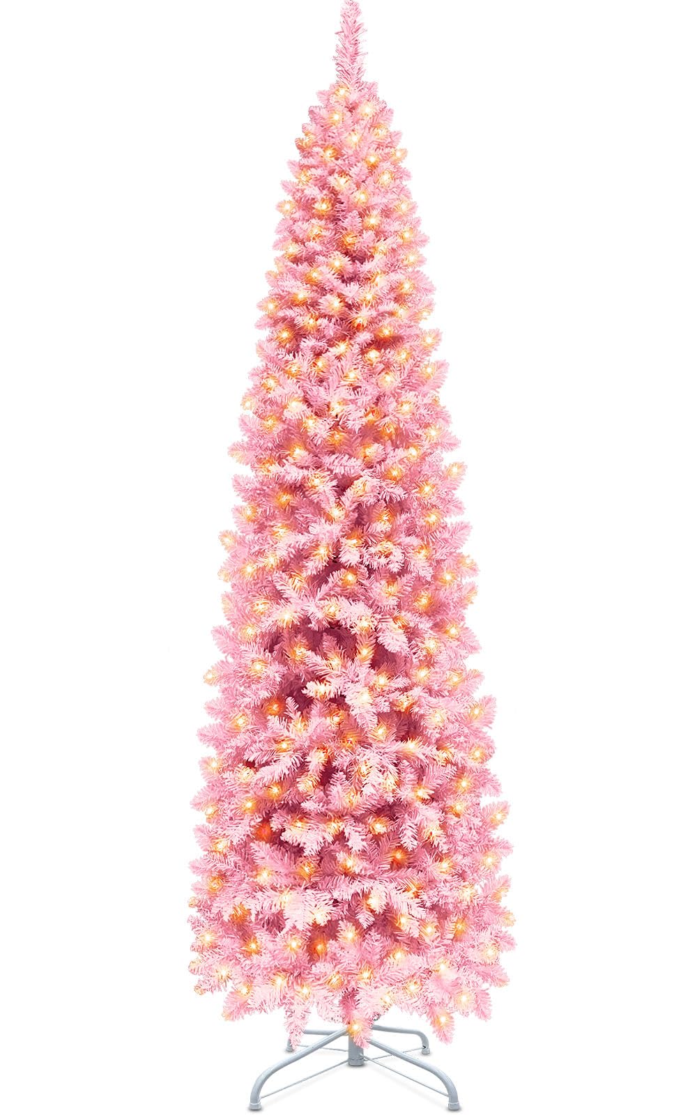 Foto 2 pulgar | Árbol De Navidad Turnmeon Rosa Preiluminado De 7.5 Pies Con 300 Luces Led - Venta Internacional.