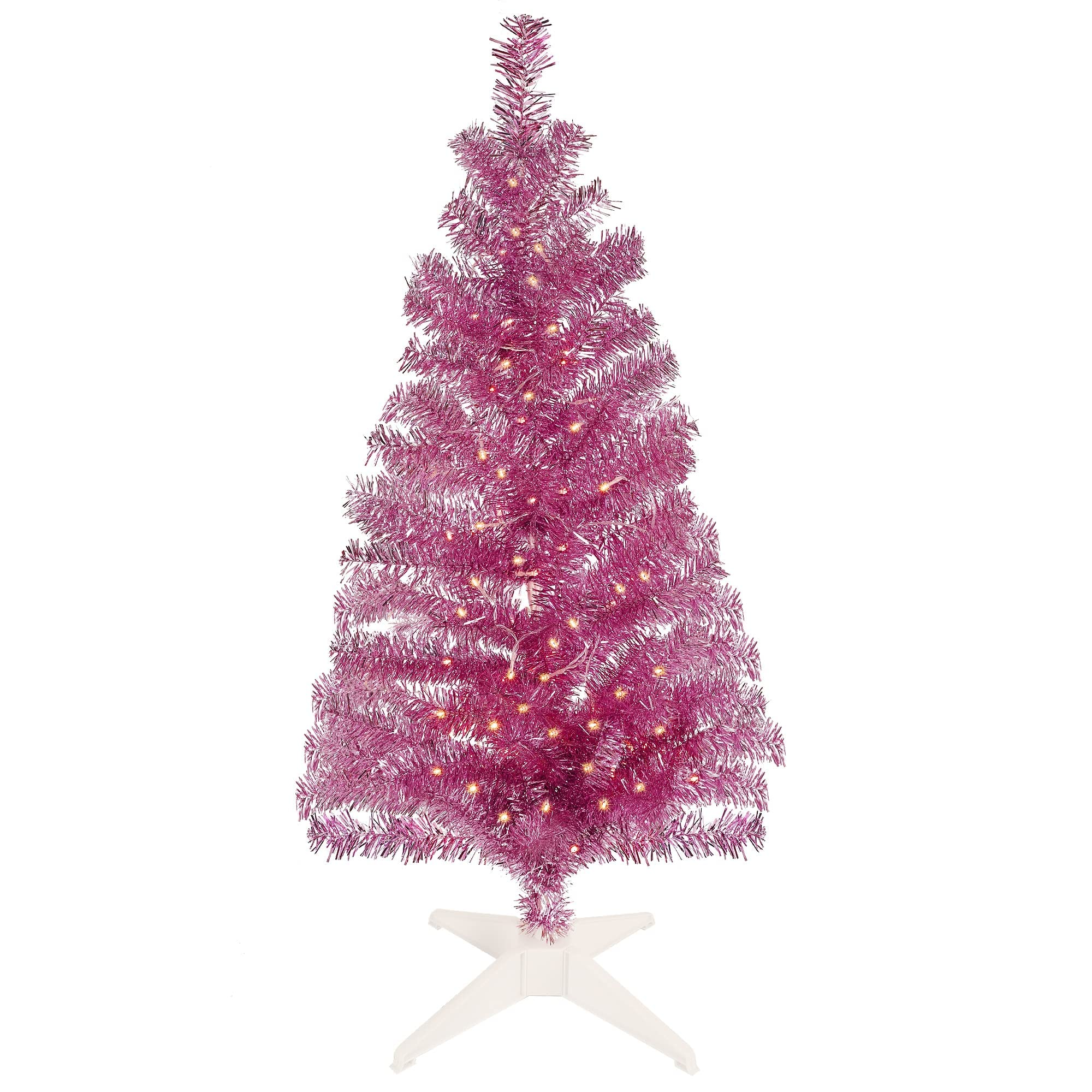 Foto 8 pulgar | Árbol De Navidad Juegoal De 4 Pies, Color Rosa Preiluminado Con 70 Led De Color Blanco Cálido - Venta Internacional.