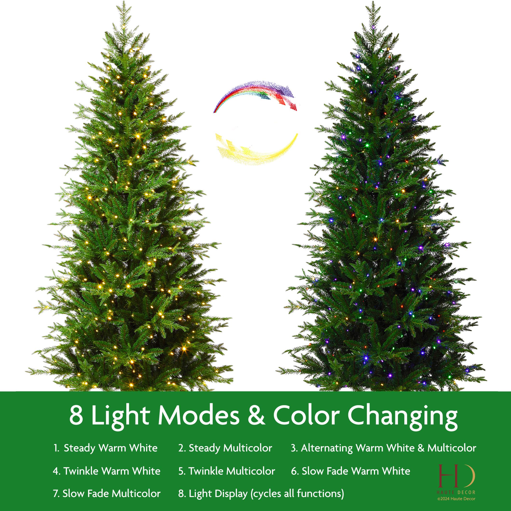 Foto 2 | Árbol De Navidad Haute Decor Ashville Fir De 6.5 Pies Con Luces Led - Venta Internacional.
