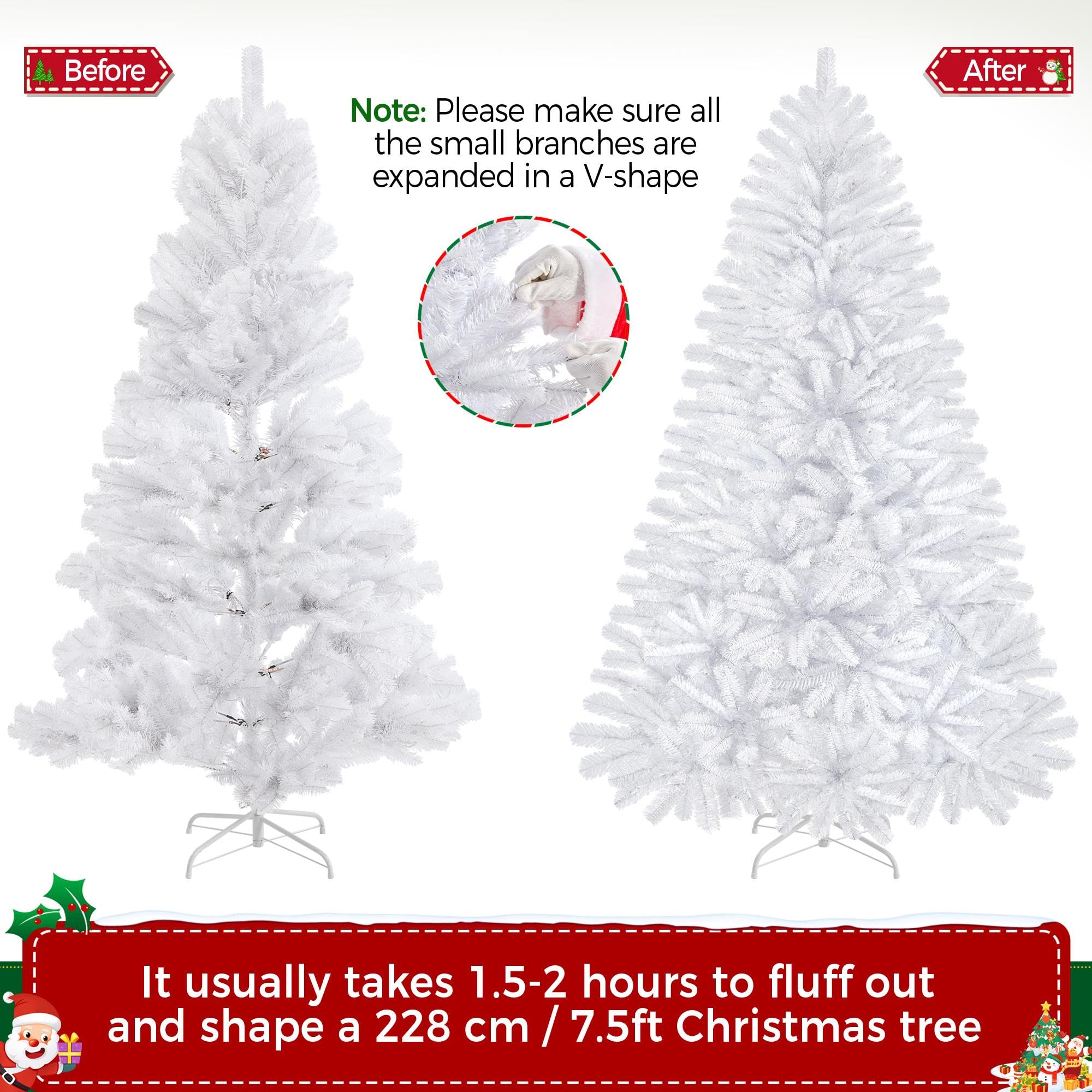 Foto 7 pulgar | Árbol De Navidad Yaheetech, Abeto Preiluminado, 2,28 M, Con 550 Luces - Venta Internacional.