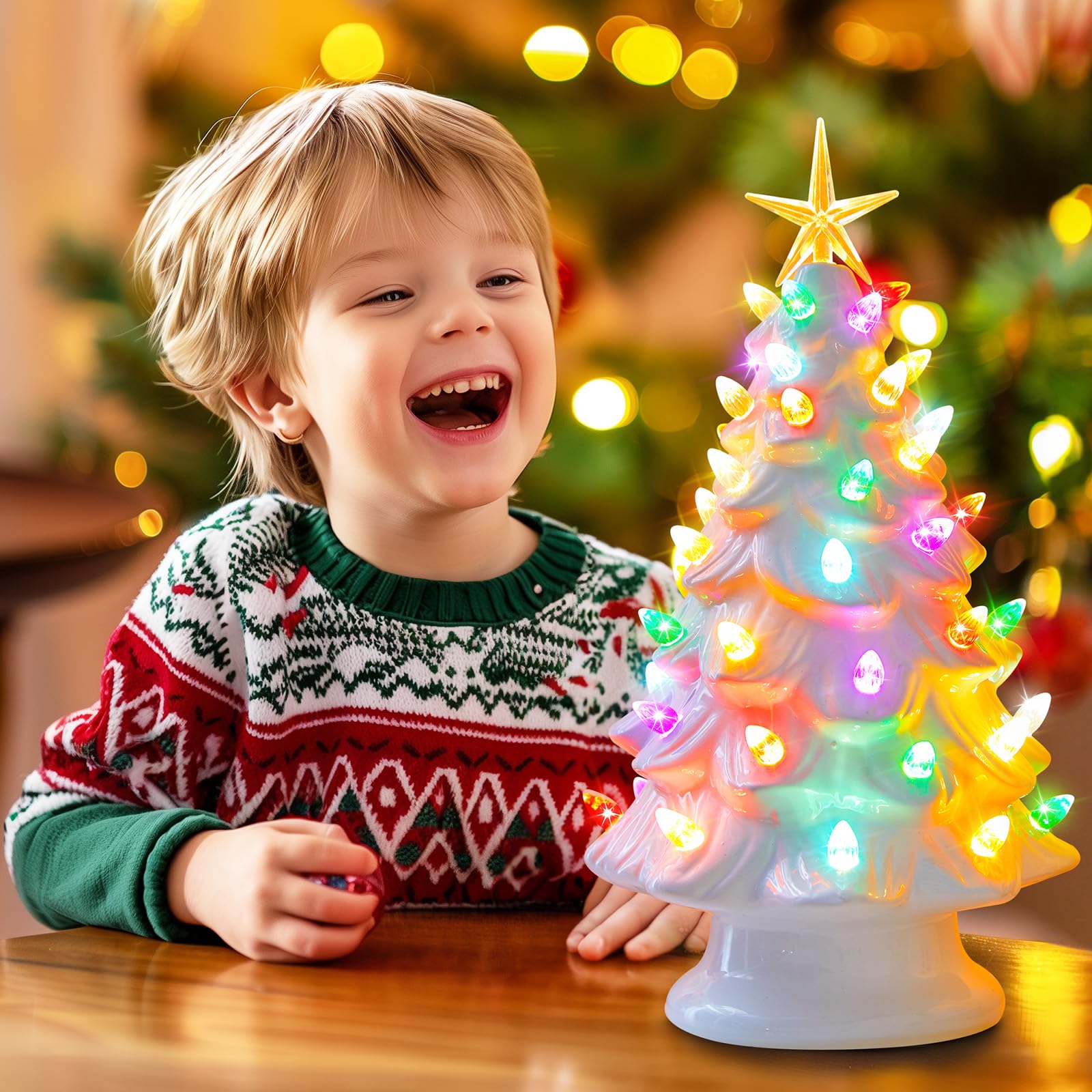 Foto 3 pulgar | Árbol De Navidad De Cerámica Brightown De 13 Pulgadas Con Luces Led - Venta Internacional.