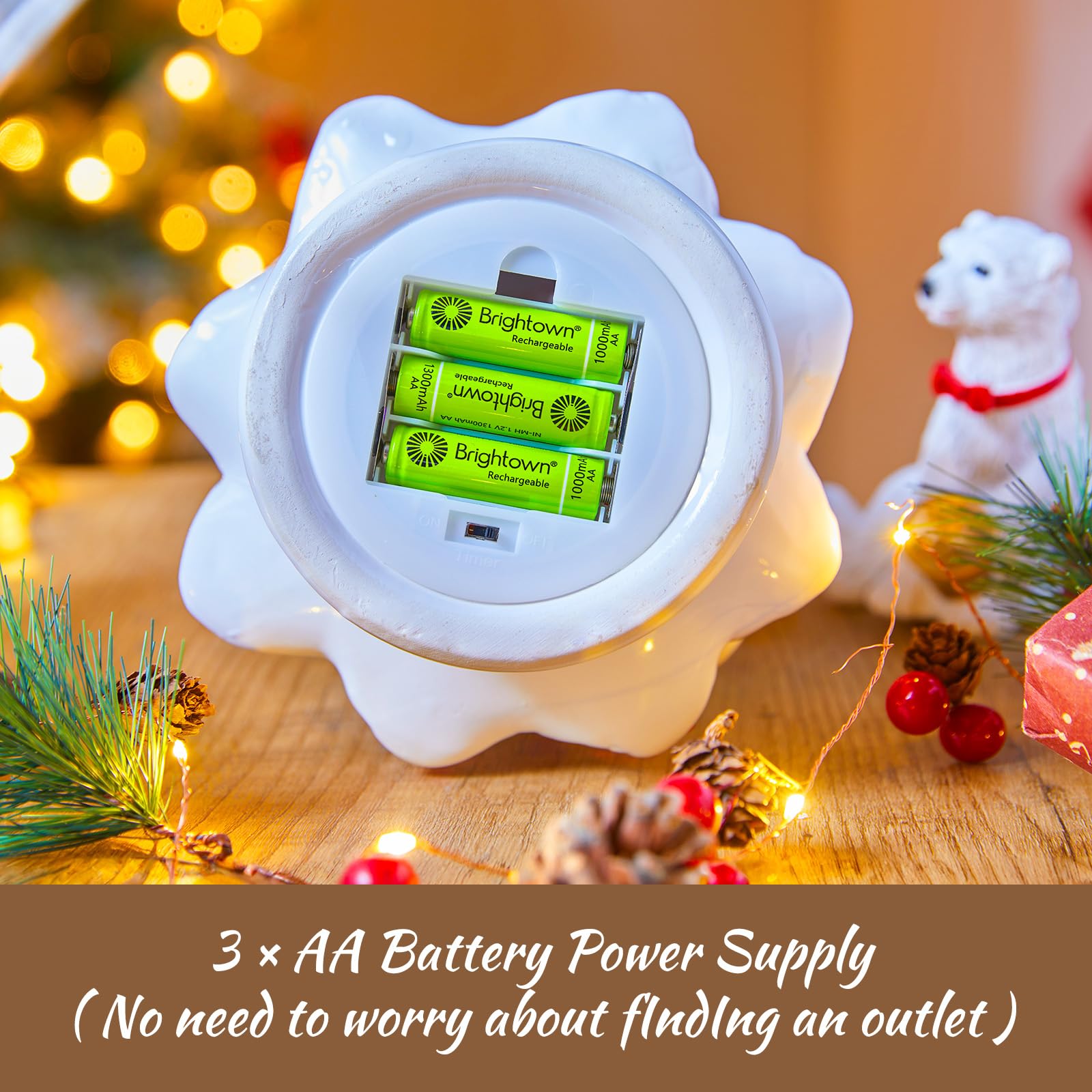 Foto 5 pulgar | Árbol De Navidad De Cerámica Brightown De 13 Pulgadas Con Luces Led - Venta Internacional.