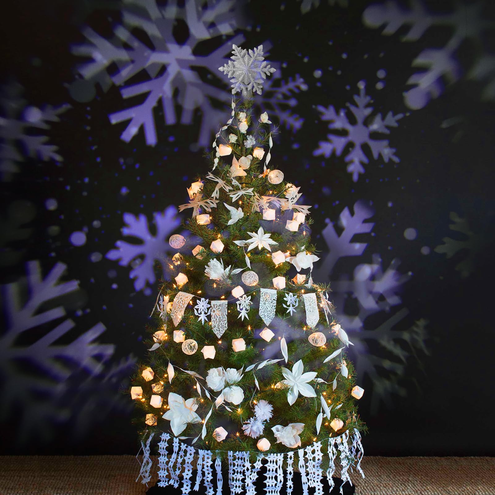 Foto 7 | Cabilock Con Diseño De Árbol De Navidad Con Proyector Led De Copos De Nieve - Venta Internacional.