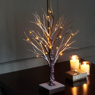 Foto 1 | Árbol De Navidad Fudios Iluminado Con Nieve, 45 Cm, Con Temporizador, 24 Led - Venta Internacional.