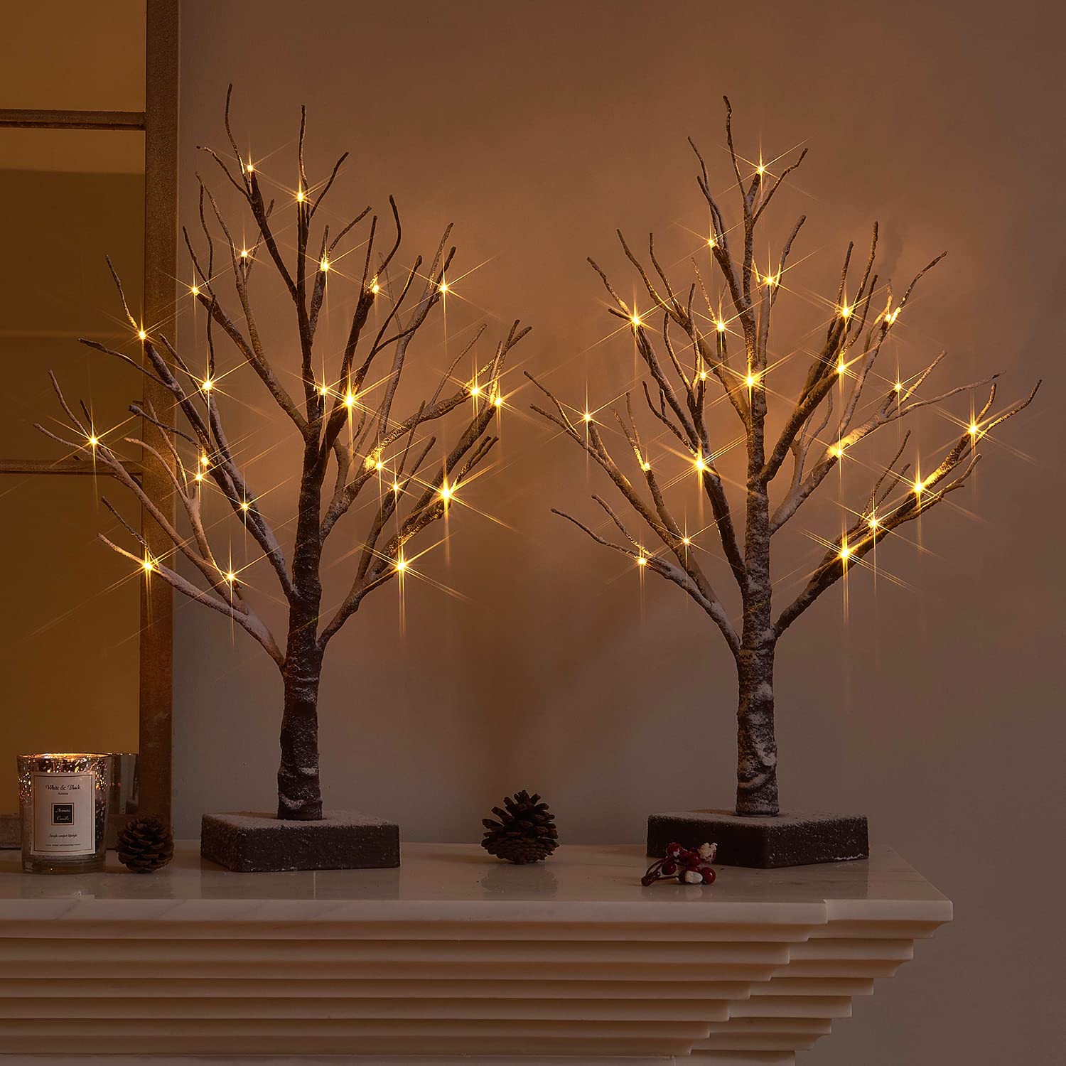Foto 3 pulgar | Árbol De Navidad Fudios Iluminado Con Nieve, 45 Cm, Con Temporizador, 24 Led - Venta Internacional.