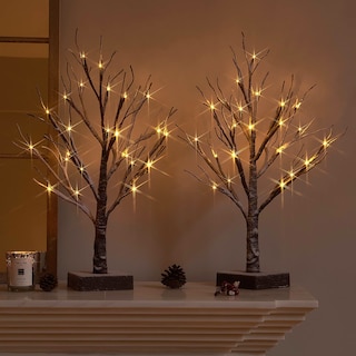 Foto 2 | Árbol De Navidad Fudios Iluminado Con Nieve, 45 Cm, Con Temporizador, 24 Led - Venta Internacional.