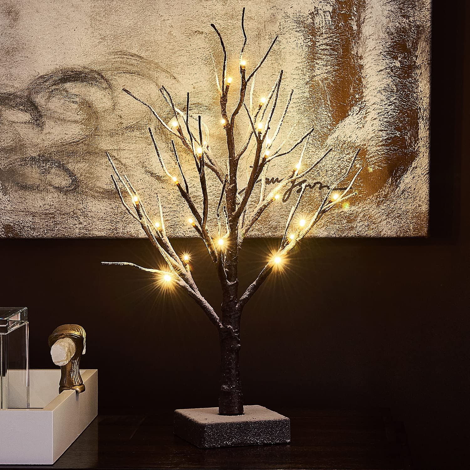 Foto 6 pulgar | Árbol De Navidad Fudios Iluminado Con Nieve, 45 Cm, Con Temporizador, 24 Led - Venta Internacional.