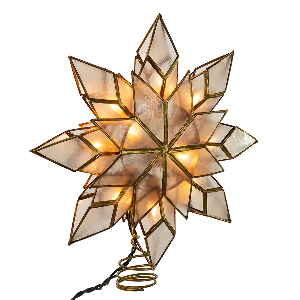 Foto 2 pulgar | Adorno Para Árbol Con Forma De Estrella De Kurt Adler Capiz, 21,6 Cm, Con 10 Luces - Venta Internacional.