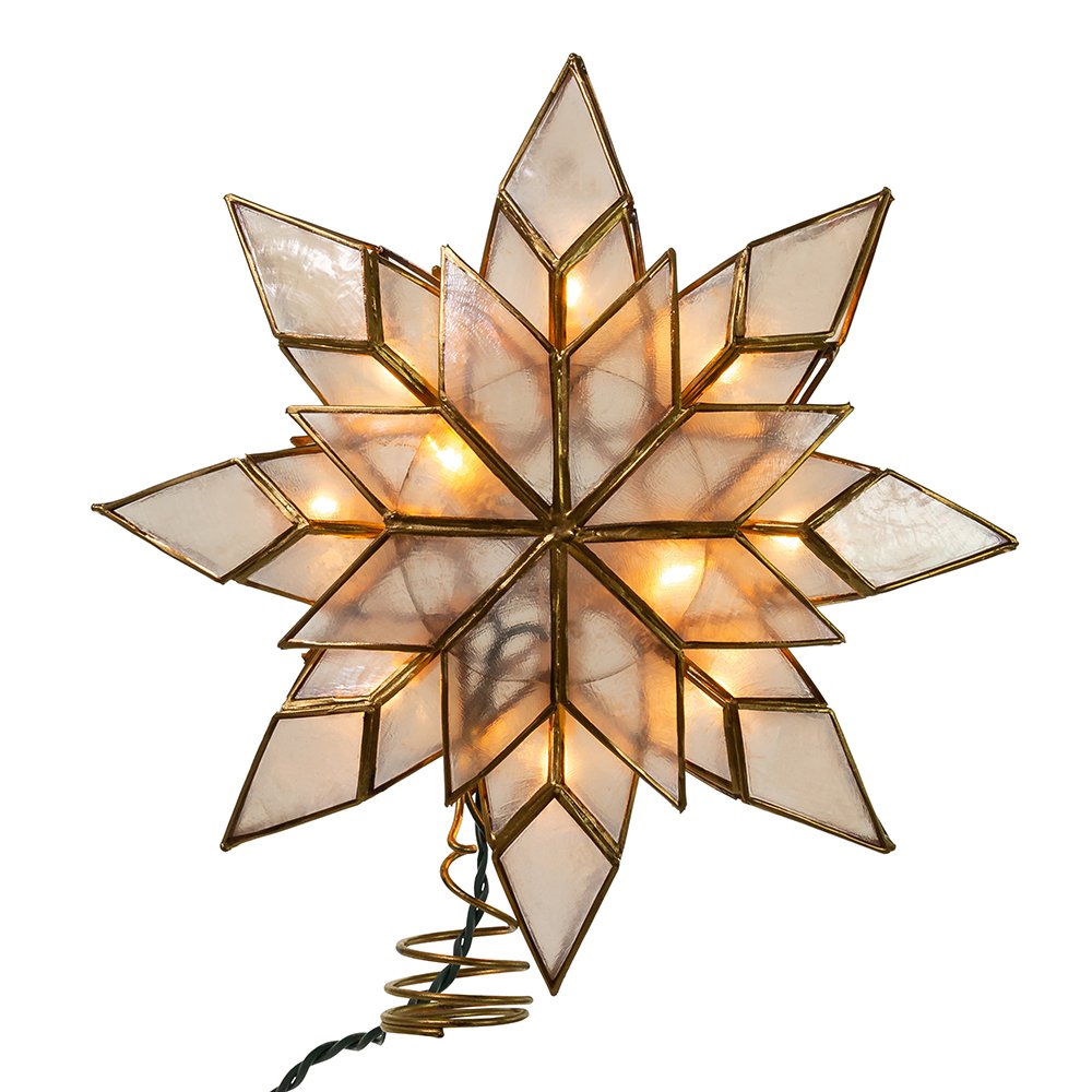 Foto 3 pulgar | Adorno Para Árbol Con Forma De Estrella De Kurt Adler Capiz, 21,6 Cm, Con 10 Luces - Venta Internacional.