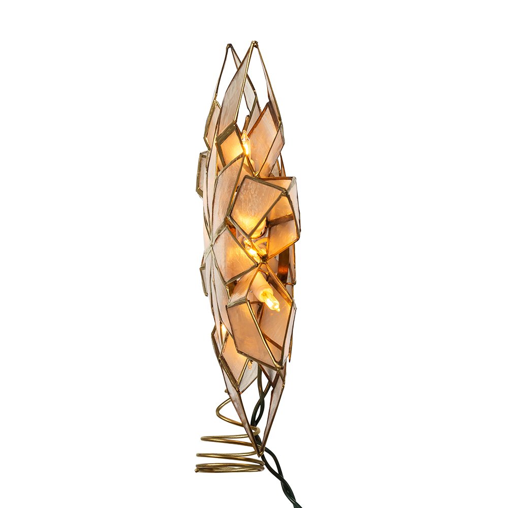 Foto 4 pulgar | Adorno Para Árbol Con Forma De Estrella De Kurt Adler Capiz, 21,6 Cm, Con 10 Luces - Venta Internacional.