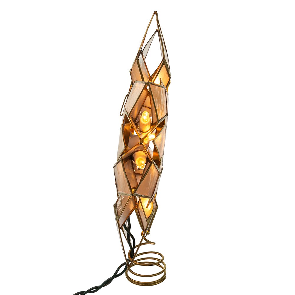 Foto 5 pulgar | Adorno Para Árbol Con Forma De Estrella De Kurt Adler Capiz, 21,6 Cm, Con 10 Luces - Venta Internacional.