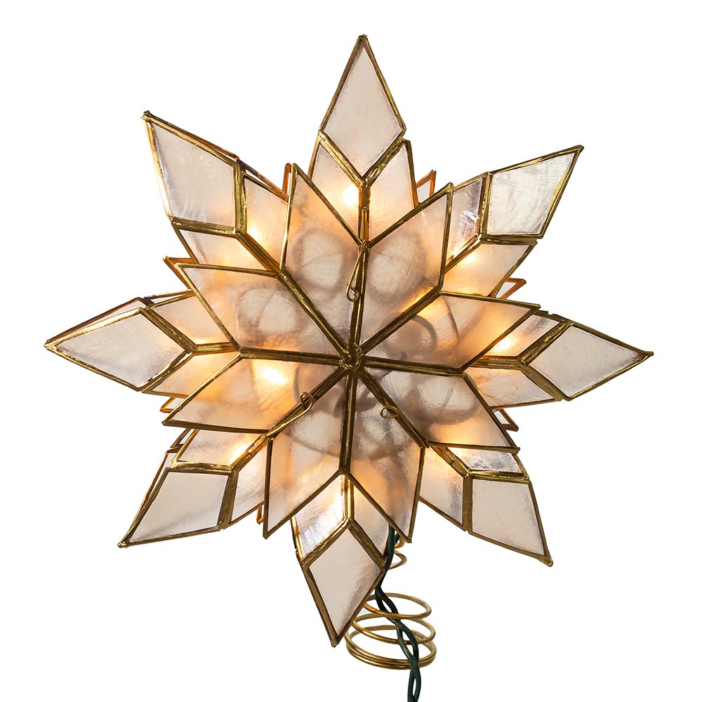 Foto 6 pulgar | Adorno Para Árbol Con Forma De Estrella De Kurt Adler Capiz, 21,6 Cm, Con 10 Luces - Venta Internacional.