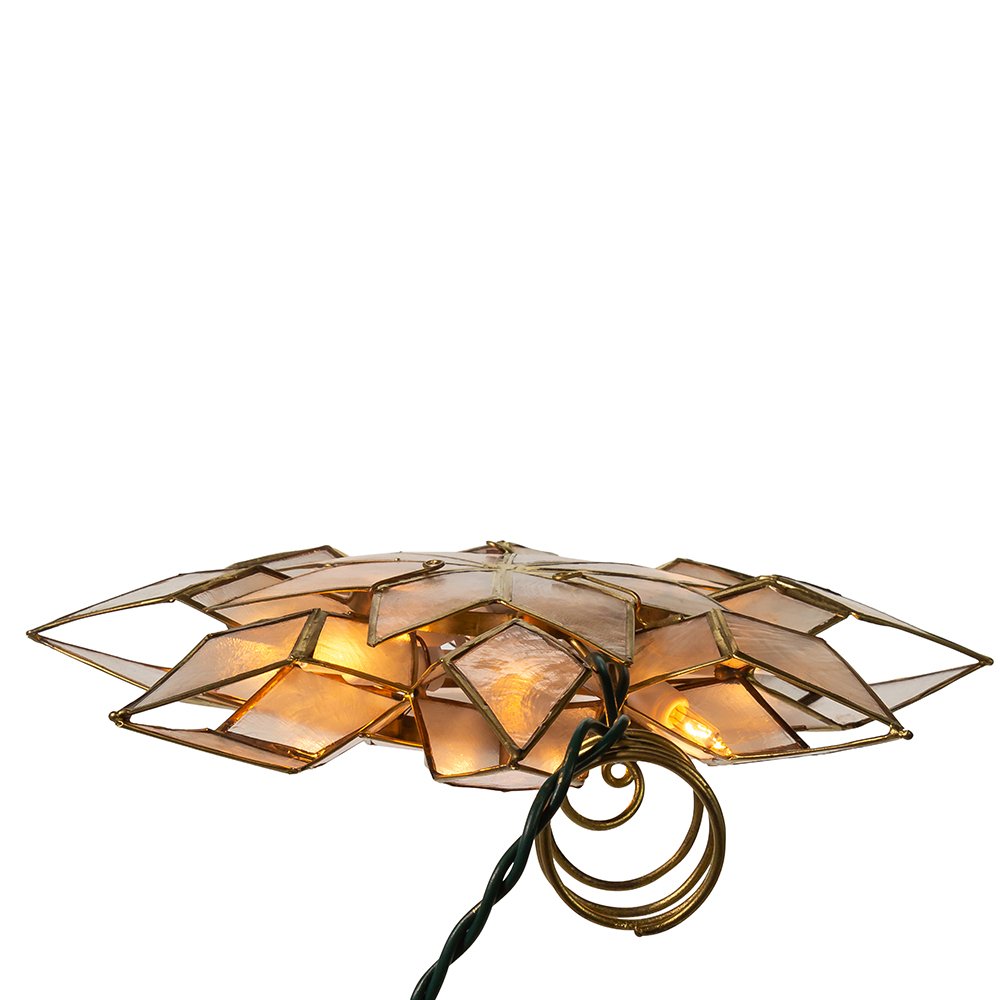 Foto 7 | Adorno Para Árbol Con Forma De Estrella De Kurt Adler Capiz, 21,6 Cm, Con 10 Luces - Venta Internacional.