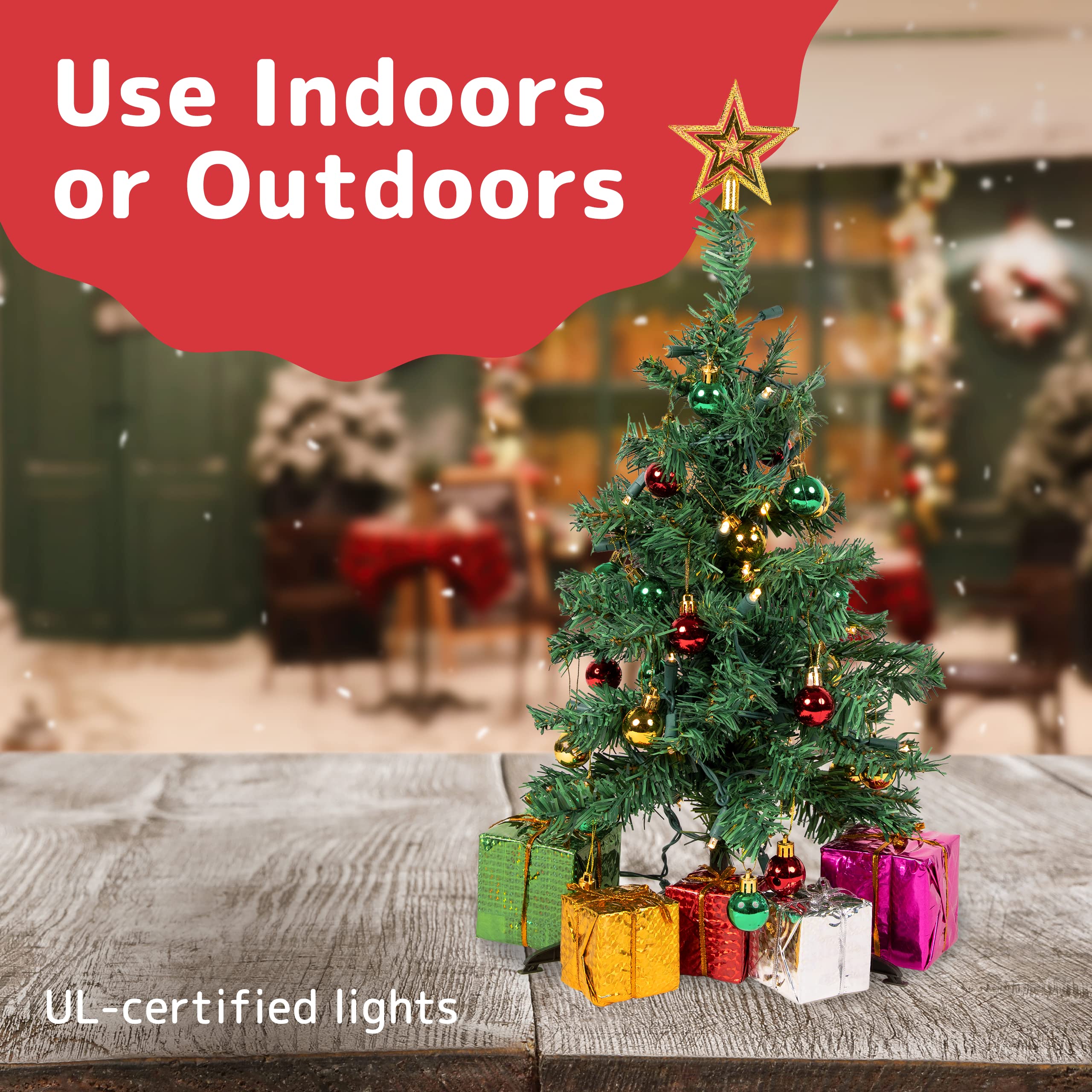 Foto 6 | Mesa Prextex Con Forma De Árbol De Navidad, 58 Cm, Con Luces Y Adornos - Venta Internacional.