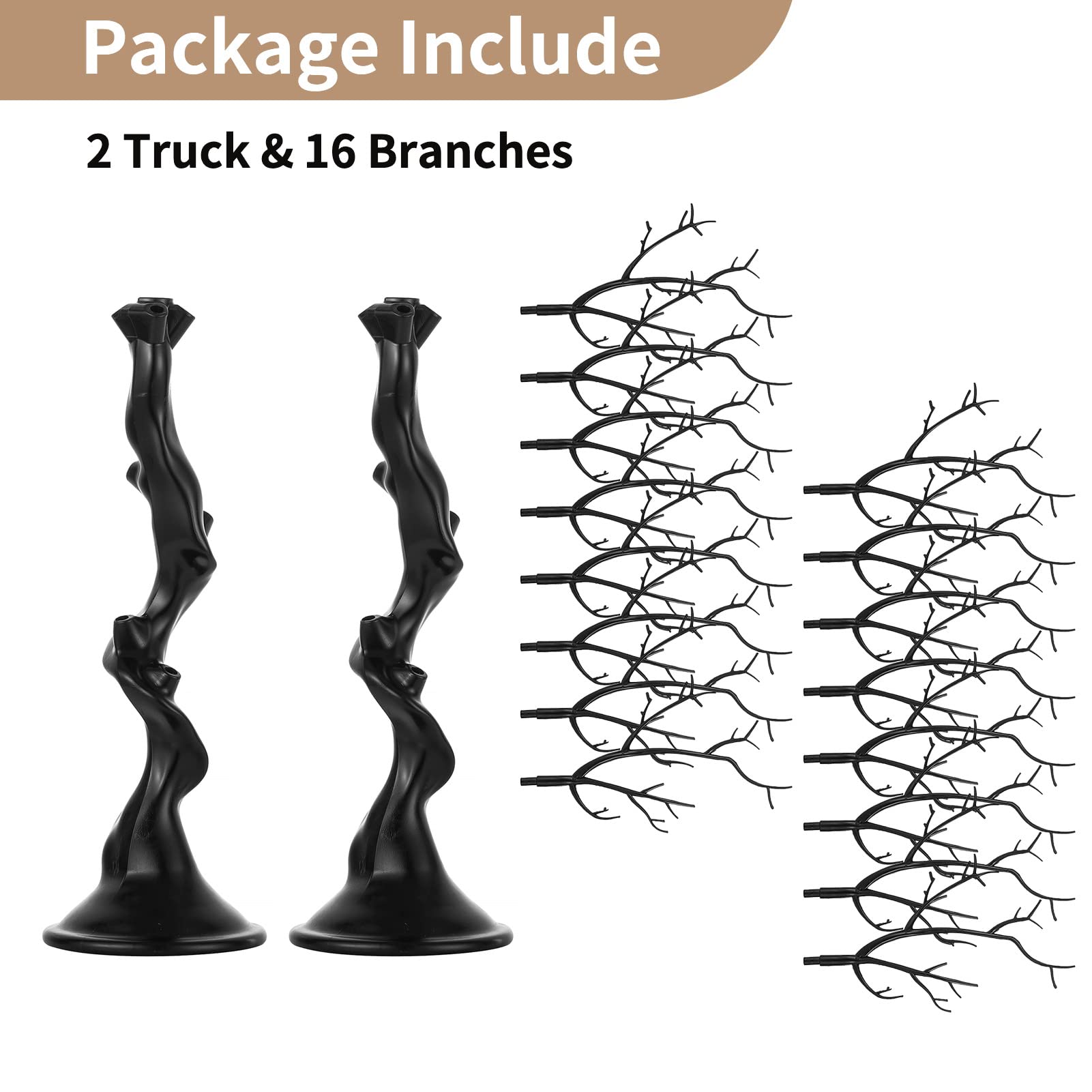 Foto 7 pulgar | Árbol De Navidad Nuptio Manzanita Negra De 58 Cm, Resina, 2 Unidades - Venta Internacional.
