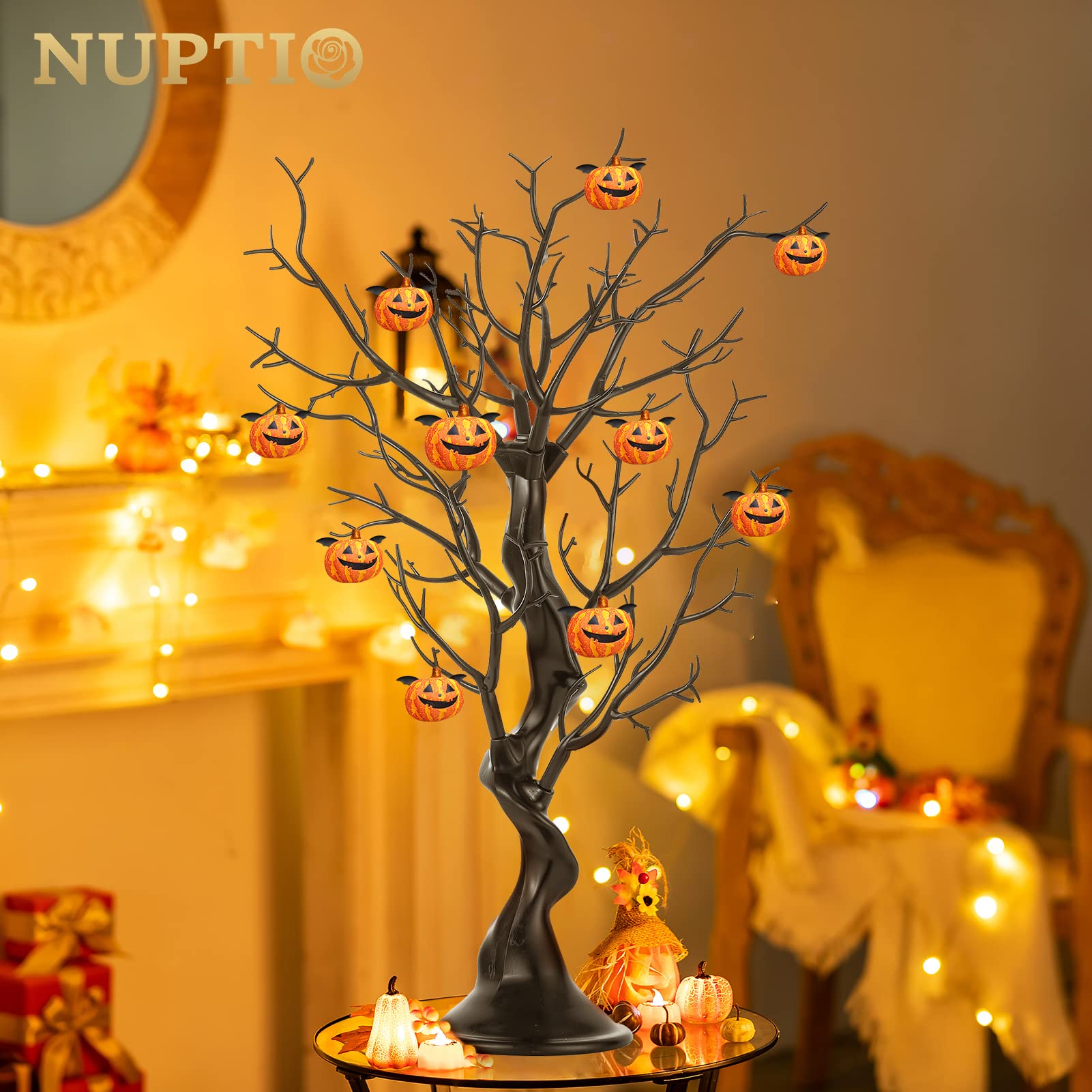 Foto 8 pulgar | Árbol De Navidad Nuptio Manzanita Negra De 58 Cm, Resina, 2 Unidades - Venta Internacional.