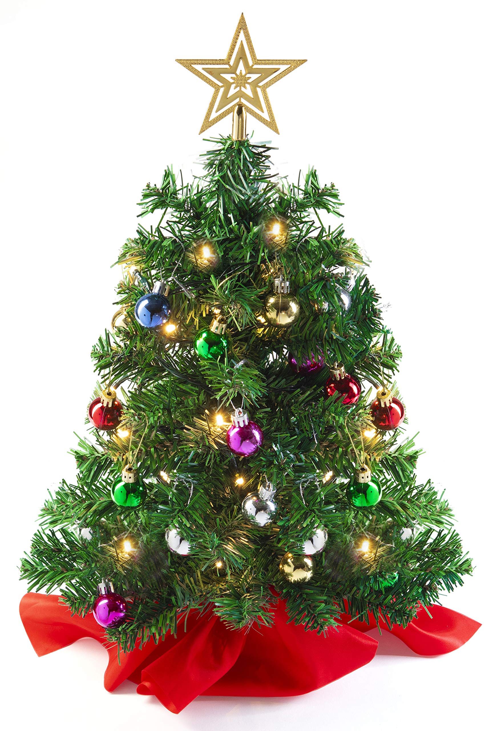 Foto 2 pulgar | Árbol De Navidad Prextex Mini De 22 Pulgadas Con Adornos De Luces, Color Verde - Venta Internacional.