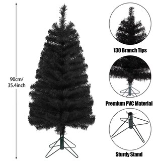 Foto 2 | Árbol De Navidad Ccinee De 3 Pies Con Soporte De Pvc Negro Para Decoración Navideña - Venta Internacional.
