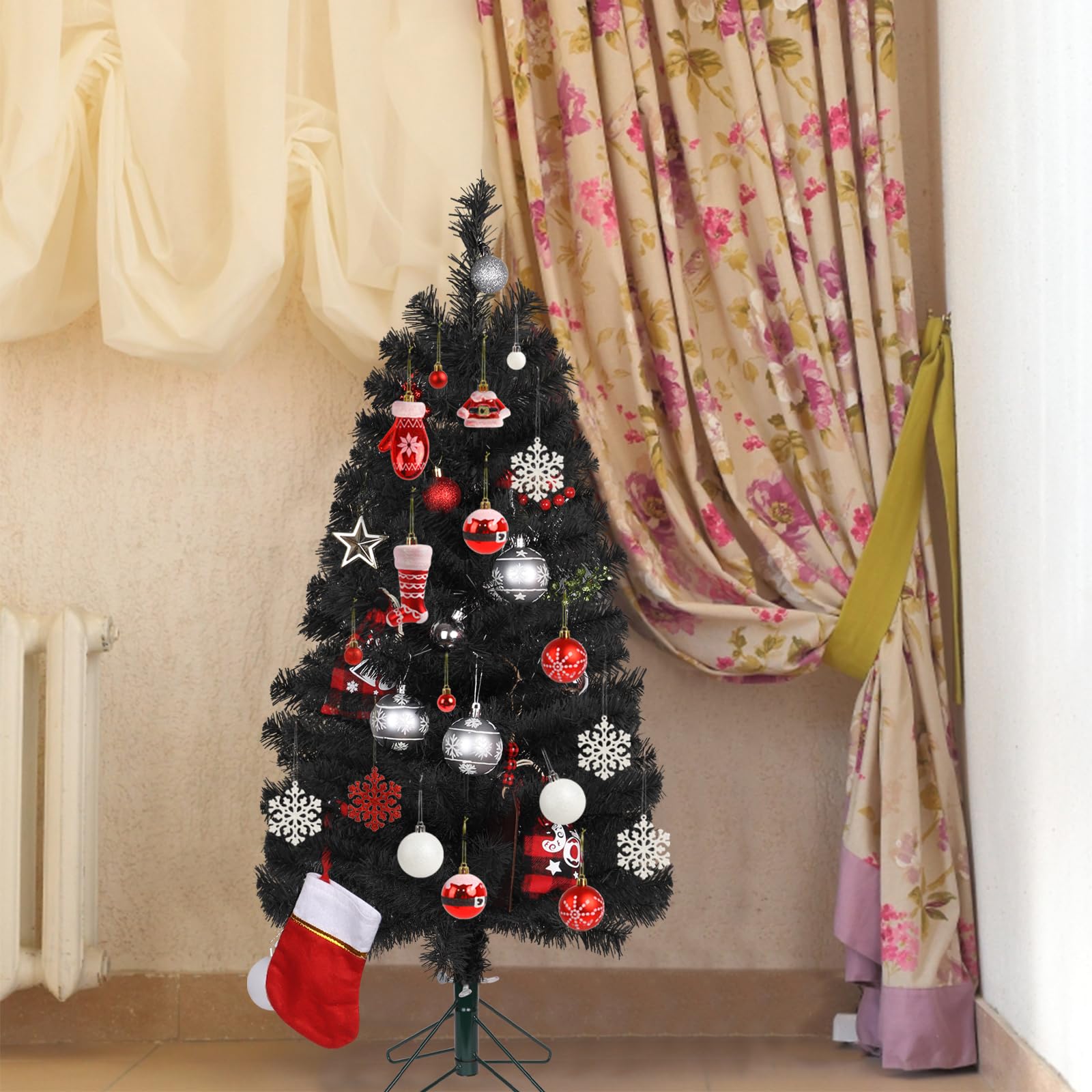 Foto 7 pulgar | Árbol De Navidad Ccinee De 3 Pies Con Soporte De Pvc Negro Para Decoración Navideña - Venta Internacional.