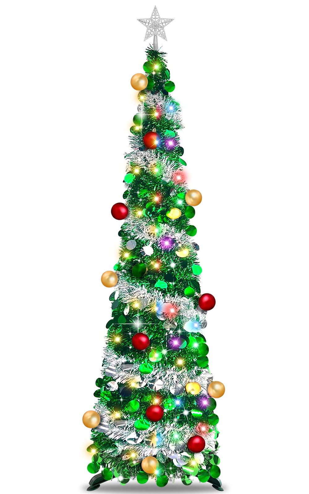 Árbol De Navidad Turnmeon De 6 Pies Con Batería De 100 Luces Cálidas - Venta Internacional. $1,734