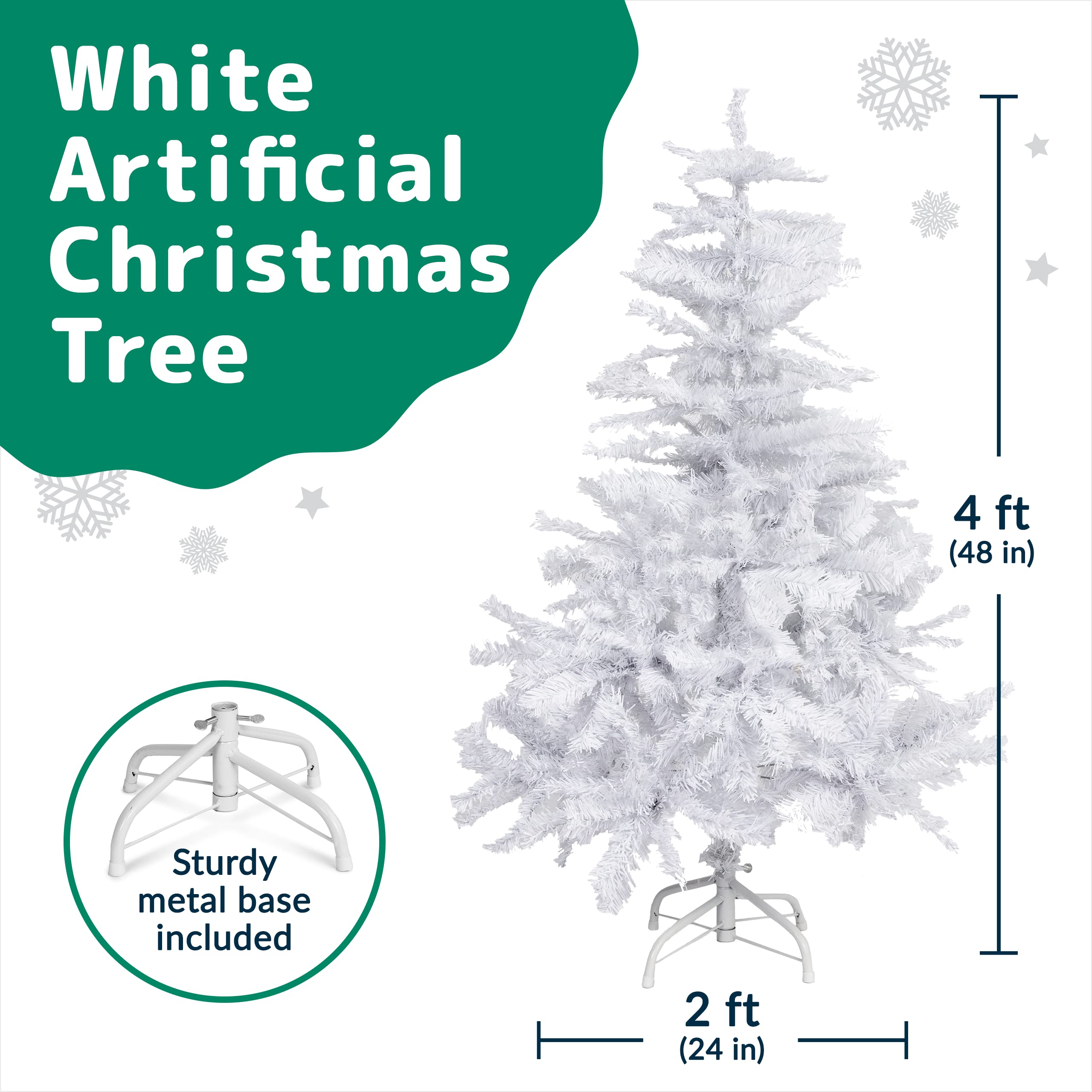 Foto 3 pulgar | Árbol De Navidad Prextex Pequeño Blanco De 1,2 M Con 320 Puntas - Venta Internacional.