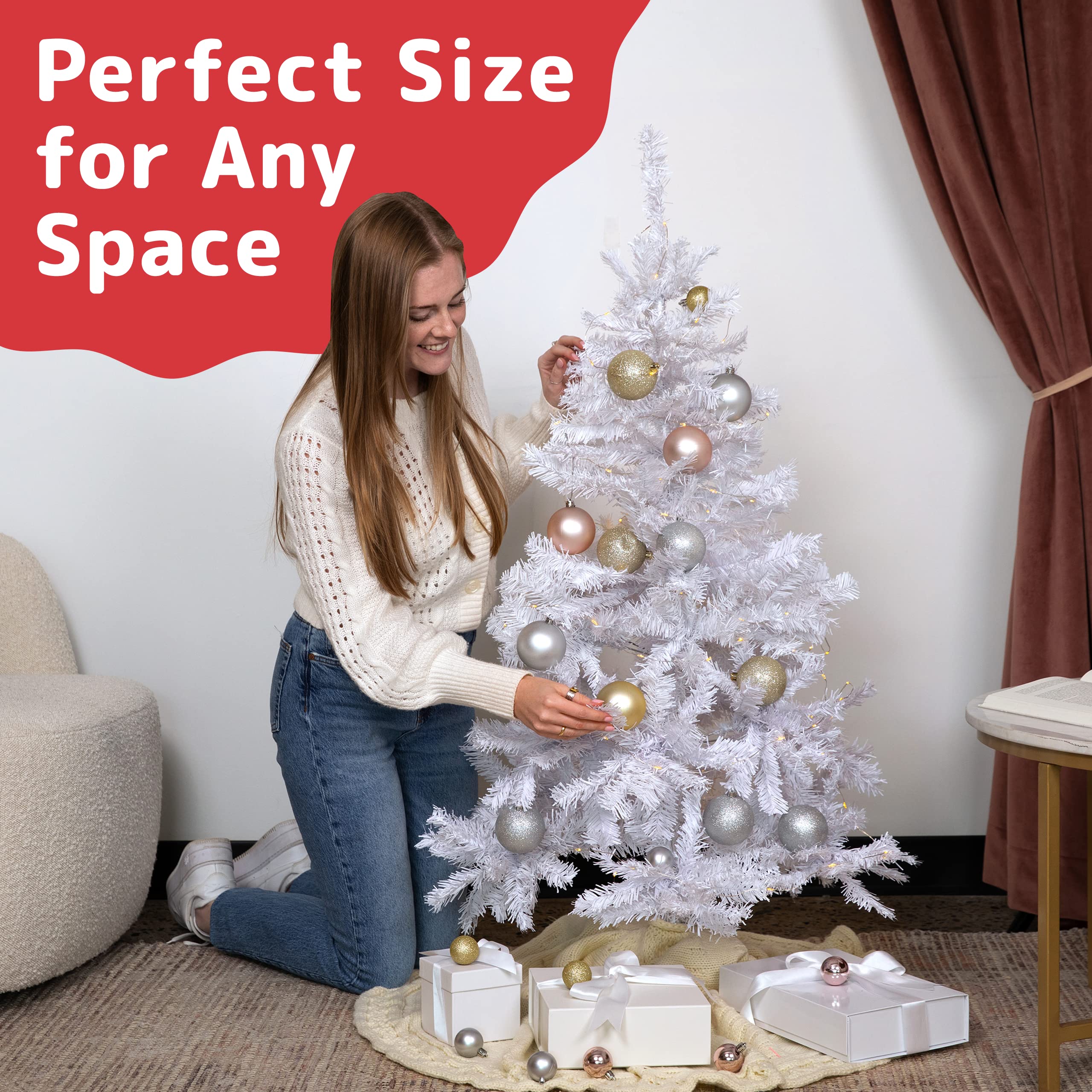 Foto 5 pulgar | Árbol De Navidad Prextex Pequeño Blanco De 1,2 M Con 320 Puntas - Venta Internacional.