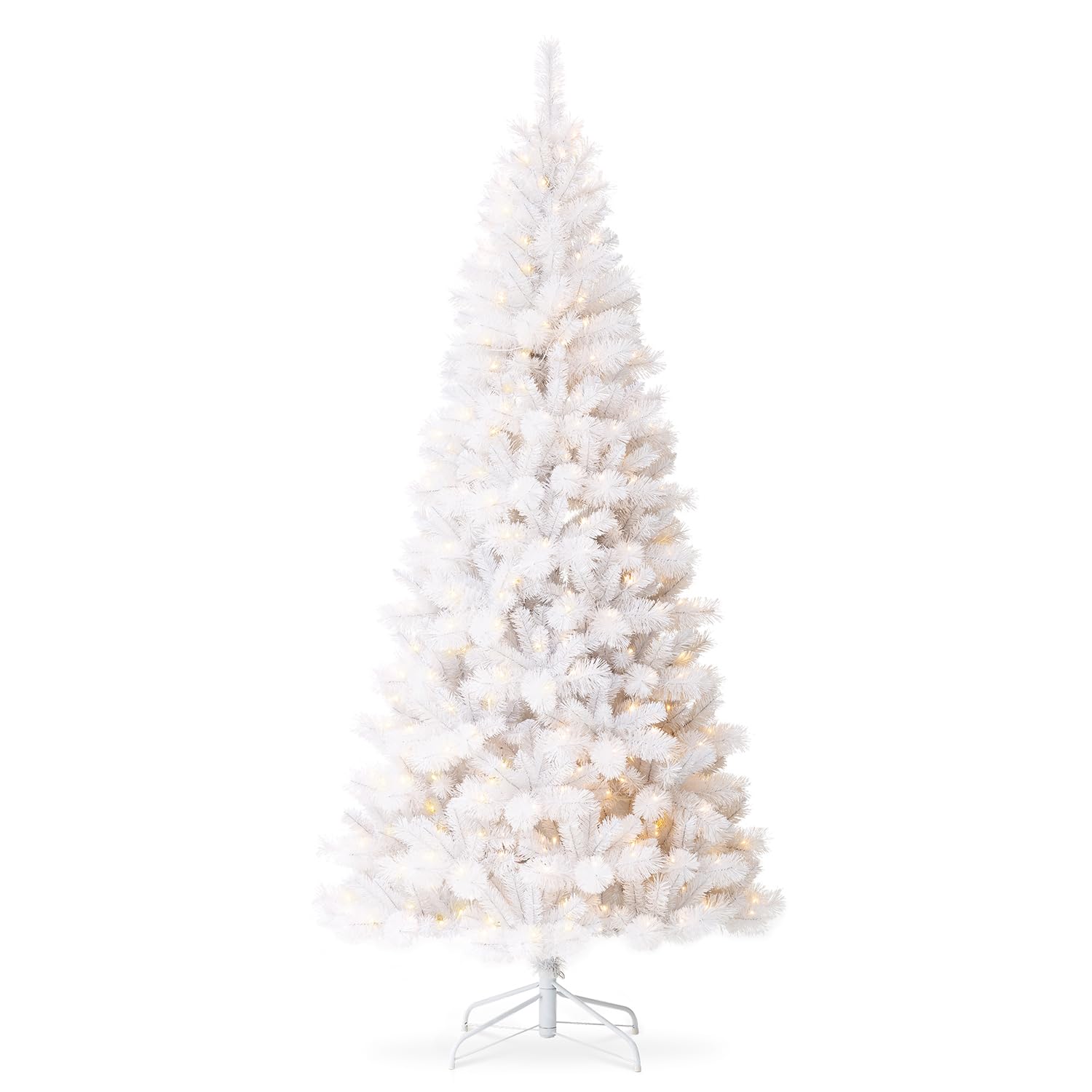 Foto 2 pulgar | Árbol De Navidad Glitzhome De Pino Blanco Preiluminado De 8 Pies Con 500 Luces - Venta Internacional.