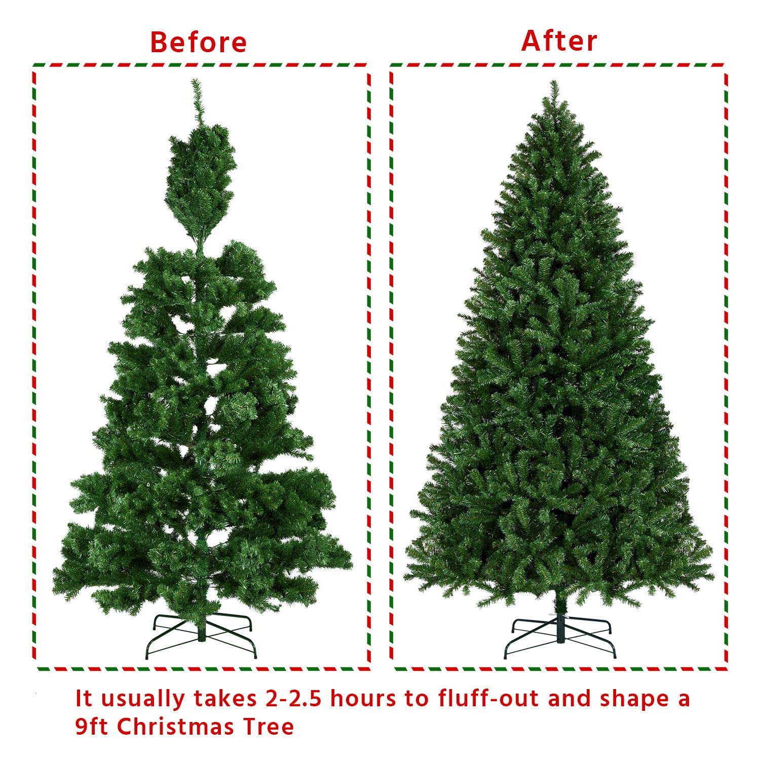 Foto 5 | Árbol De Navidad Yaheetech, Abeto Preiluminado De 9 Pies Con 850 Luces - Venta Internacional.