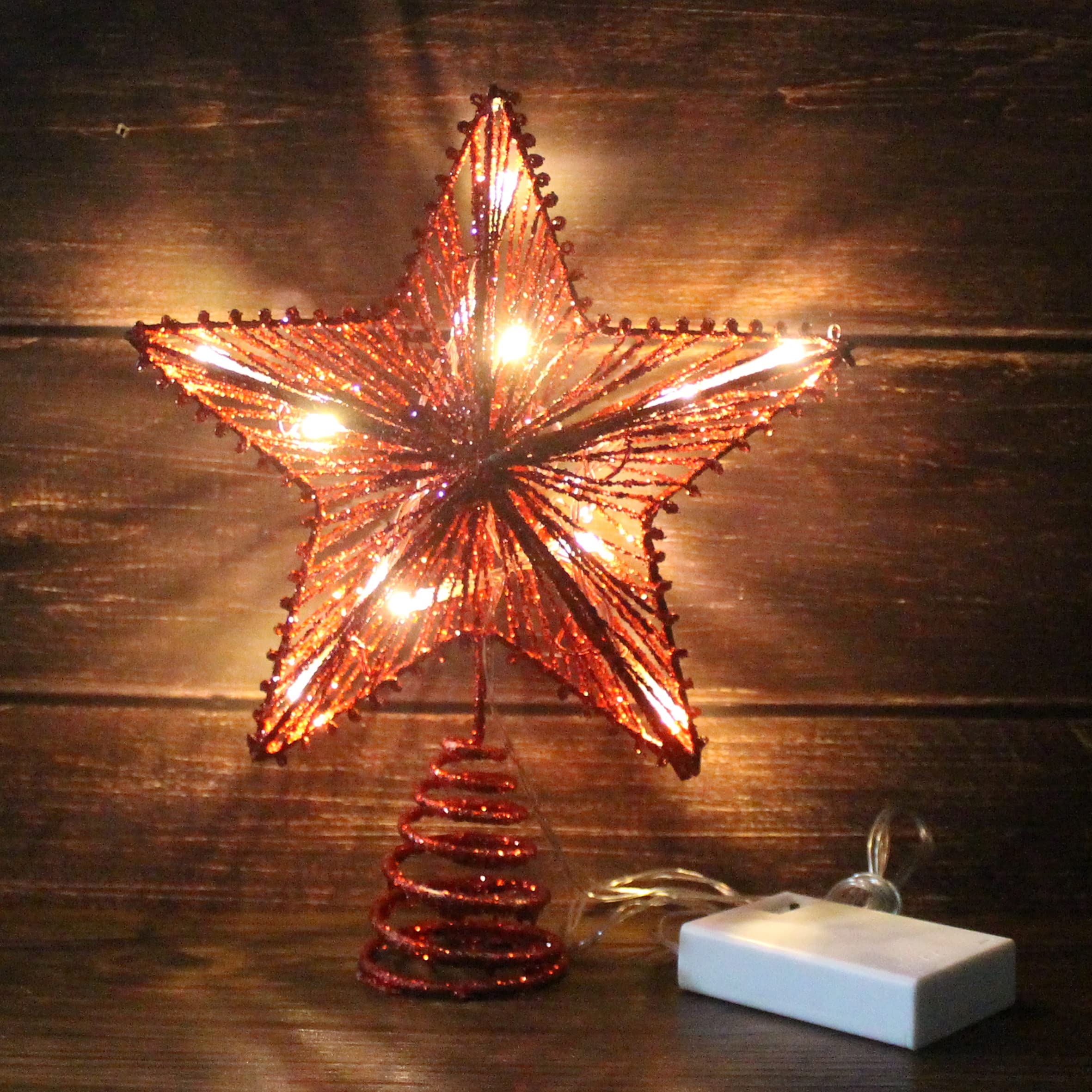 Foto 3 pulgar | Árbol De Navidad Con Forma De Estrella Cvhomedeco, Rojo Brillante En 3d Con Led - Venta Internacional.