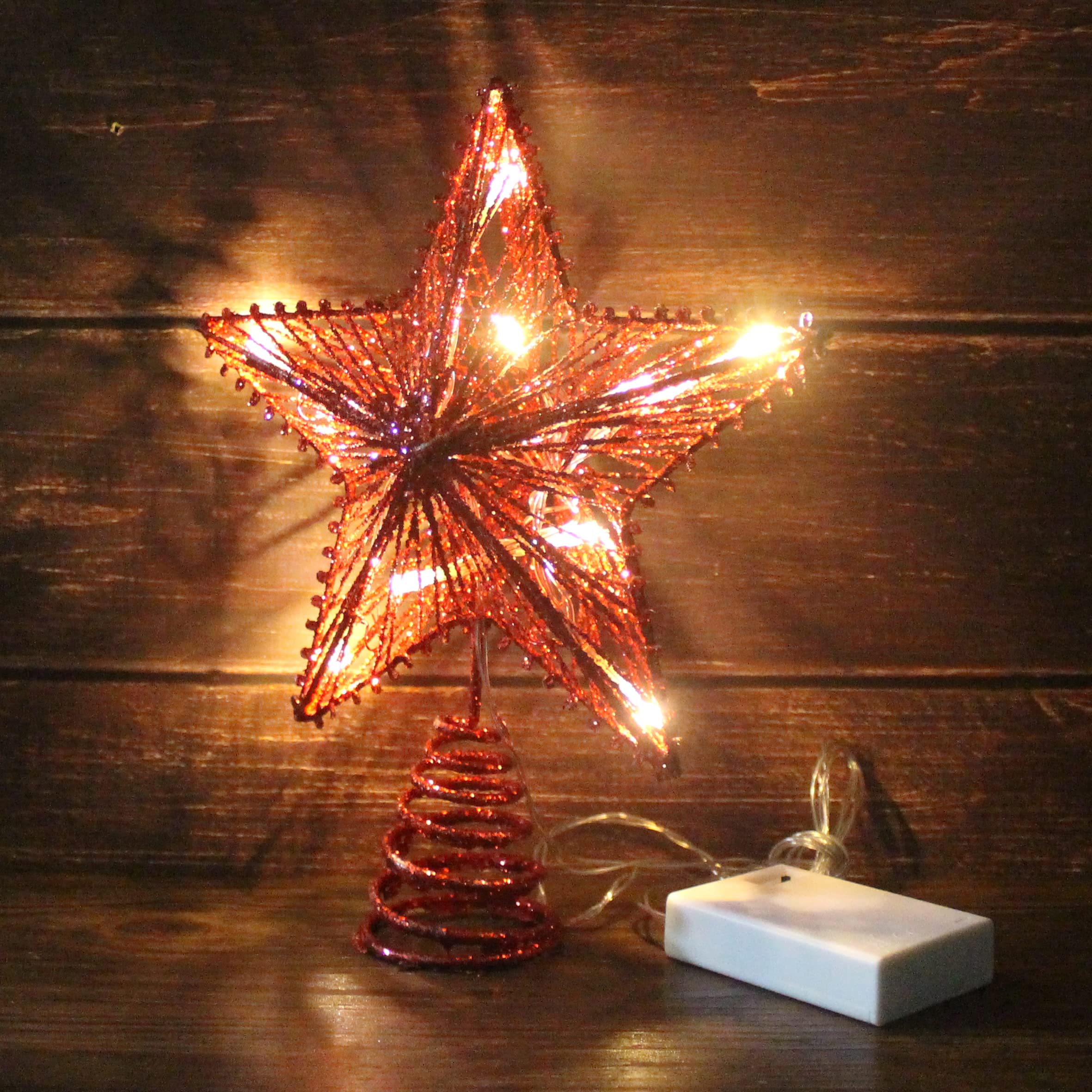 Foto 4 pulgar | Árbol De Navidad Con Forma De Estrella Cvhomedeco, Rojo Brillante En 3d Con Led - Venta Internacional.