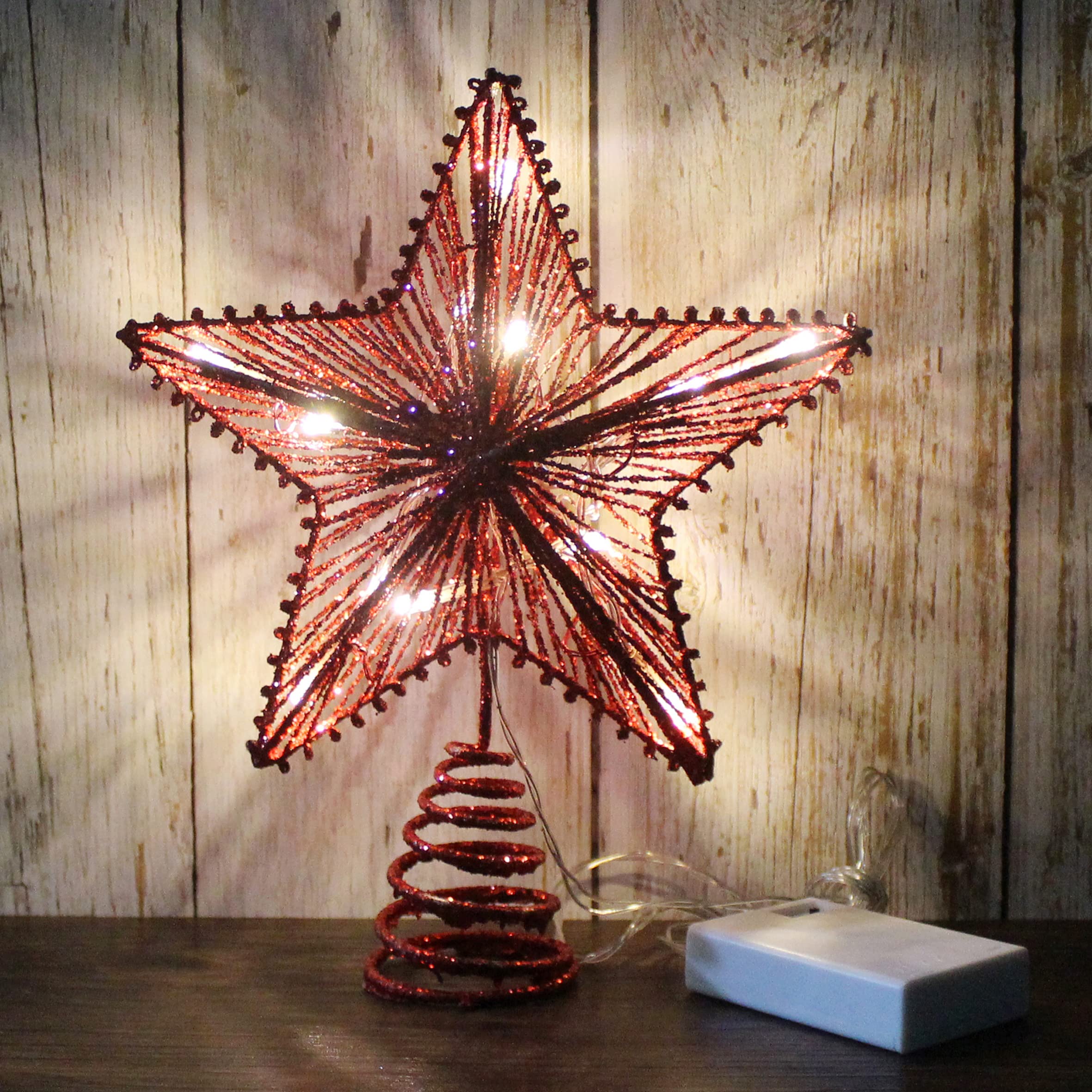 Foto 5 pulgar | Árbol De Navidad Con Forma De Estrella Cvhomedeco, Rojo Brillante En 3d Con Led - Venta Internacional.