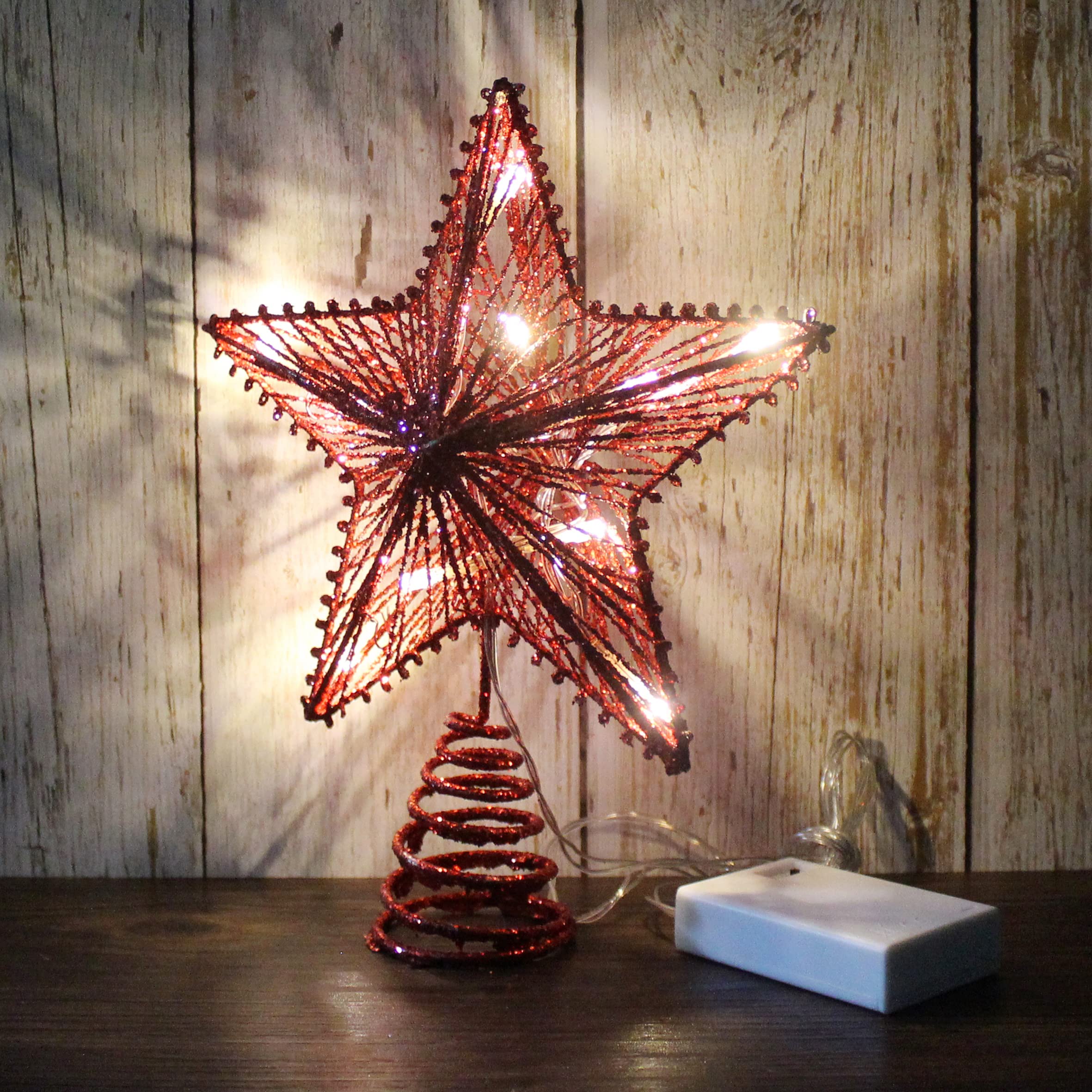 Foto 6 pulgar | Árbol De Navidad Con Forma De Estrella Cvhomedeco, Rojo Brillante En 3d Con Led - Venta Internacional.