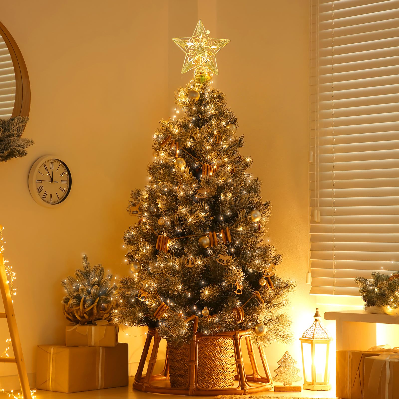 Foto 3 pulgar | Decoración Con Forma De Estrella De Navidad Brightown 3d 8 Con Purpurina Dorada - Venta Internacional.
