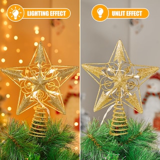 Foto 3 | Decoración Con Forma De Estrella De Navidad Brightown 3d 8 Con Purpurina Dorada - Venta Internacional.