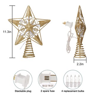 Foto 4 | Decoración Con Forma De Estrella De Navidad Brightown 3d 8 Con Purpurina Dorada - Venta Internacional.