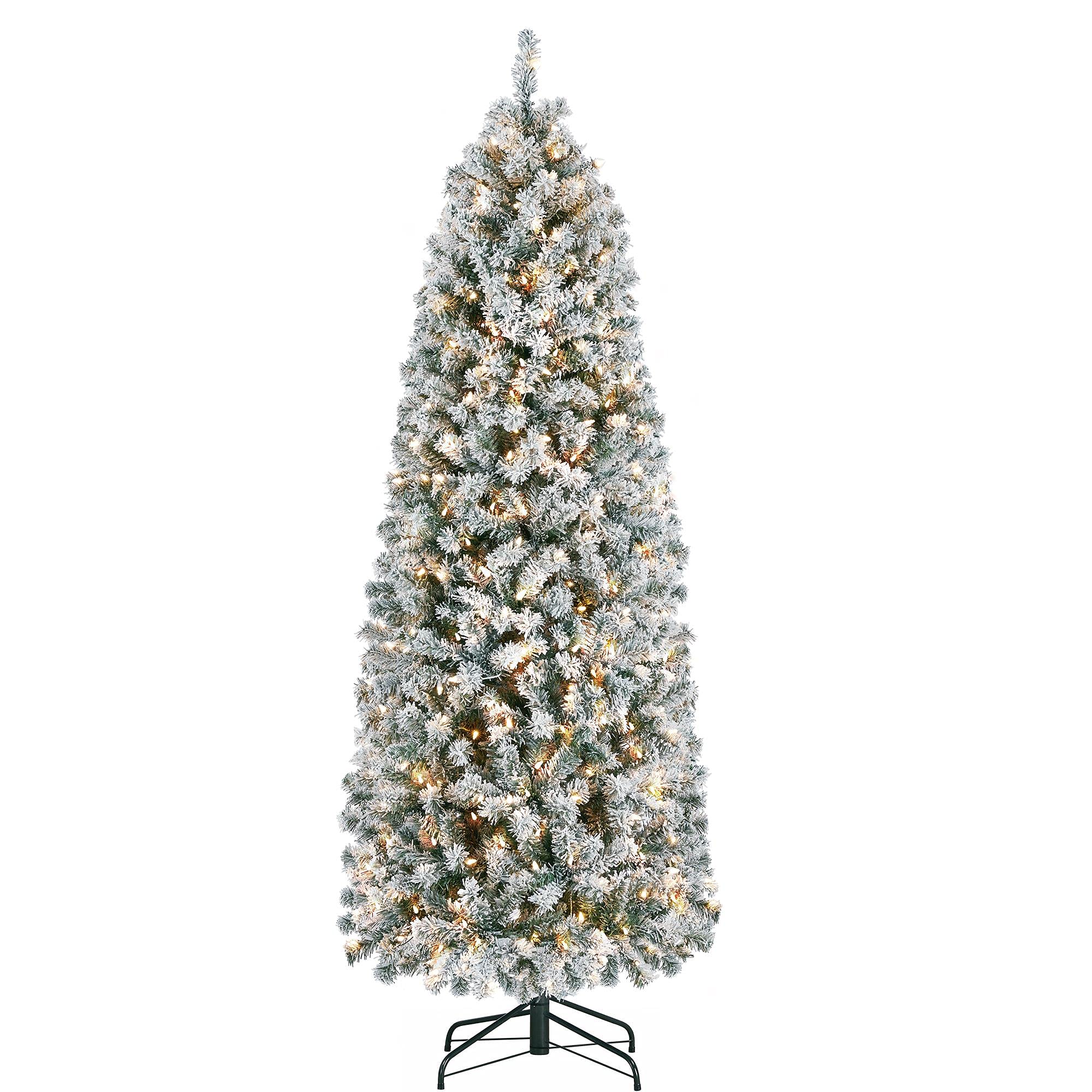 Foto 2 pulgar | Árbol De Navidad Yaheetech Preiluminado Con Nieve, 6 Pies, Con Luces - Venta Internacional.