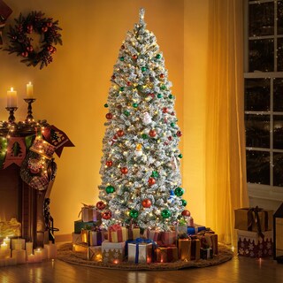 Foto 2 | Árbol De Navidad Yaheetech Preiluminado Con Nieve, 6 Pies, Con Luces - Venta Internacional.