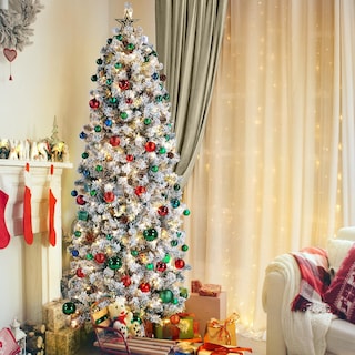 Foto 3 | Árbol De Navidad Yaheetech Preiluminado Con Nieve, 6 Pies, Con Luces - Venta Internacional.