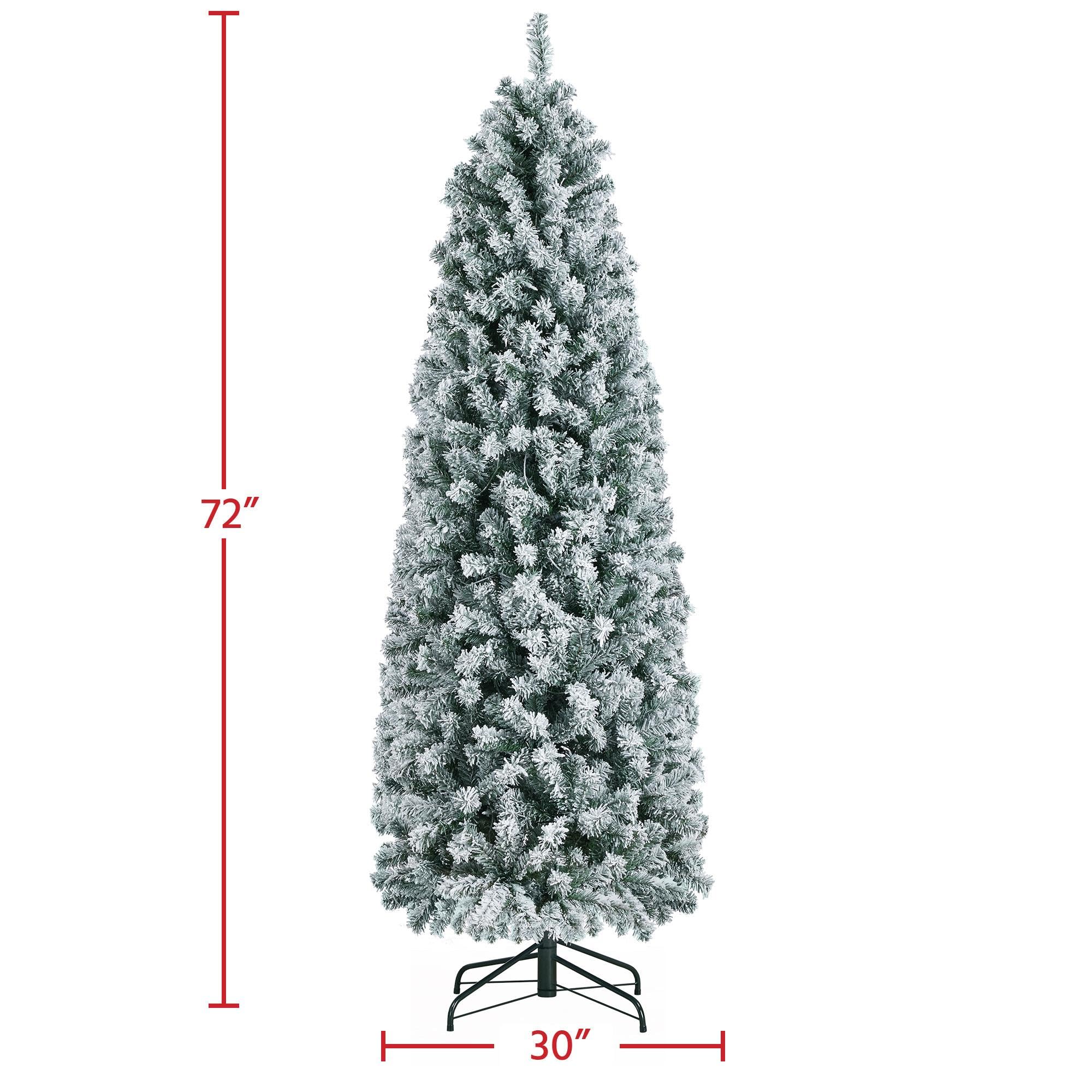 Foto 5 pulgar | Árbol De Navidad Yaheetech Preiluminado Con Nieve, 6 Pies, Con Luces - Venta Internacional.
