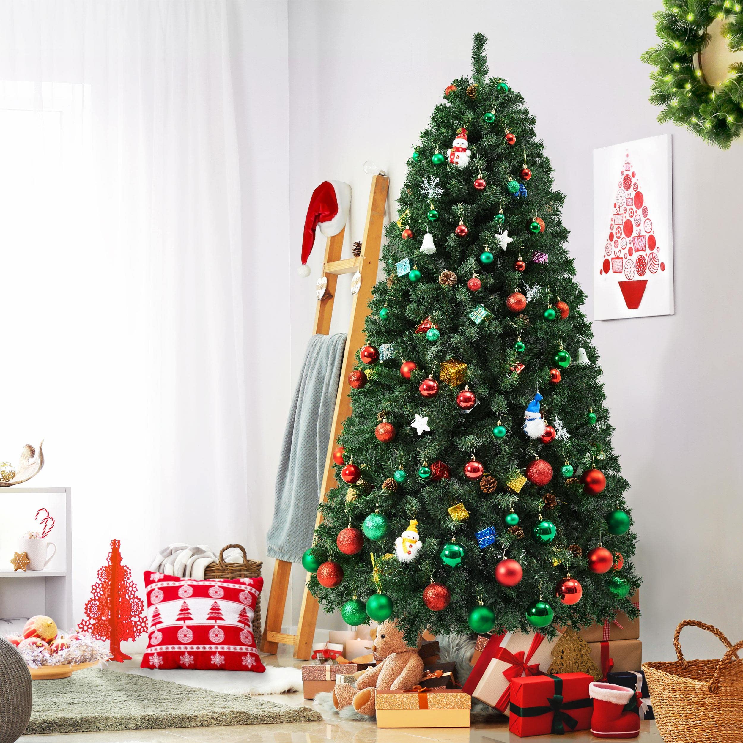Foto 3 pulgar | Árbol De Navidad Yaheetech, Abeto De 6 Pies Con 796 Puntas De Rama - Venta Internacional.