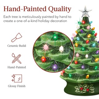 Foto 2 | Árbol De Navidad De Cerámica Best Choice Products De 24 Pulgadas Con 74 Bombillas - Venta Internacional.