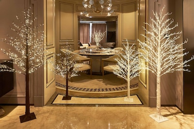 Foto 4 | Árbol De Navidad Hairui Iluminado En Blanco Con 690 Luces Blancas Cálidas - Venta Internacional.