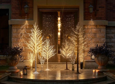 Foto 6 | Árbol De Navidad Hairui Iluminado En Blanco Con 690 Luces Blancas Cálidas - Venta Internacional.