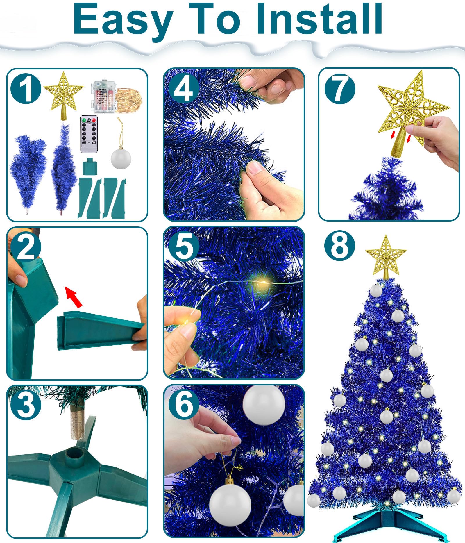 Foto 4 pulgar | Mando A Distancia Turnmeon Para Árbol De Navidad, 8 Modos, 90 Cm, Con 50 Luces - Venta Internacional.