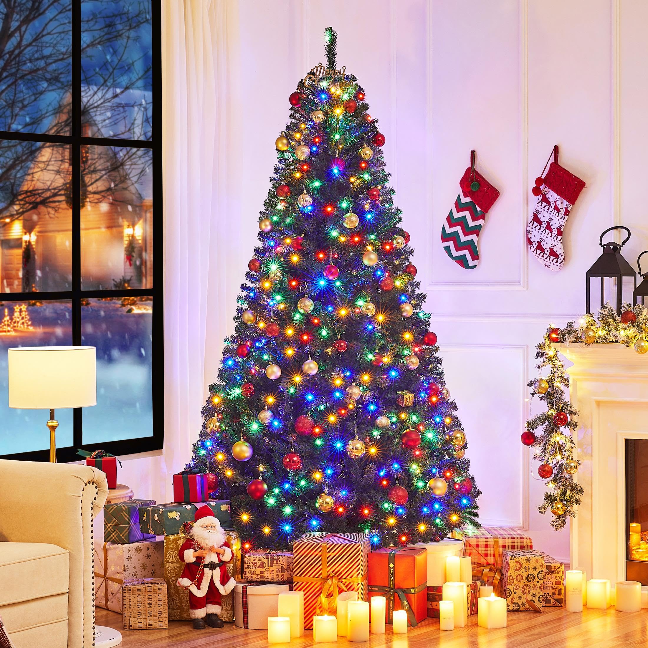 Foto 3 pulgar | Árbol De Navidad Yaheetech De 2,3 M Con 550 Luces Led Y Soporte Verde - Venta Internacional.