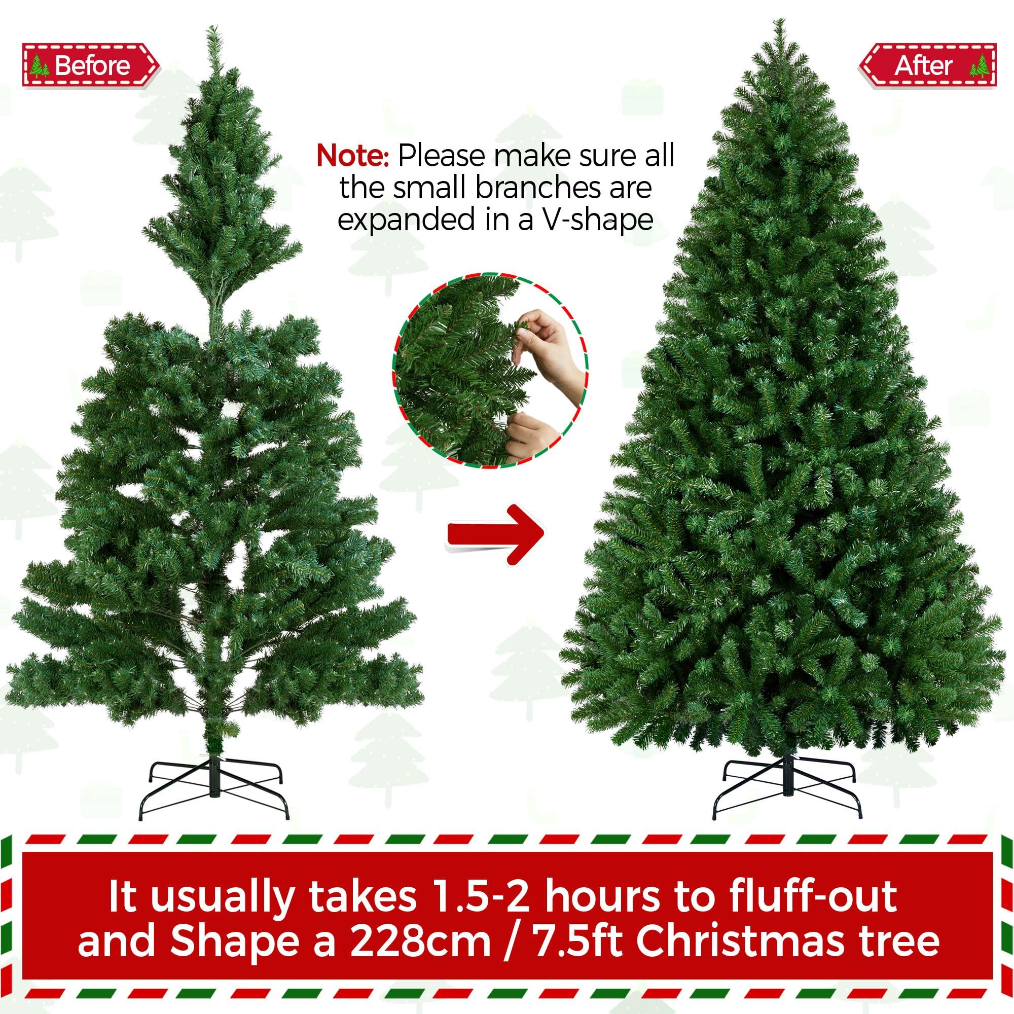 Foto 8 pulgar | Árbol De Navidad Yaheetech De 2,3 M Con 550 Luces Led Y Soporte Verde - Venta Internacional.