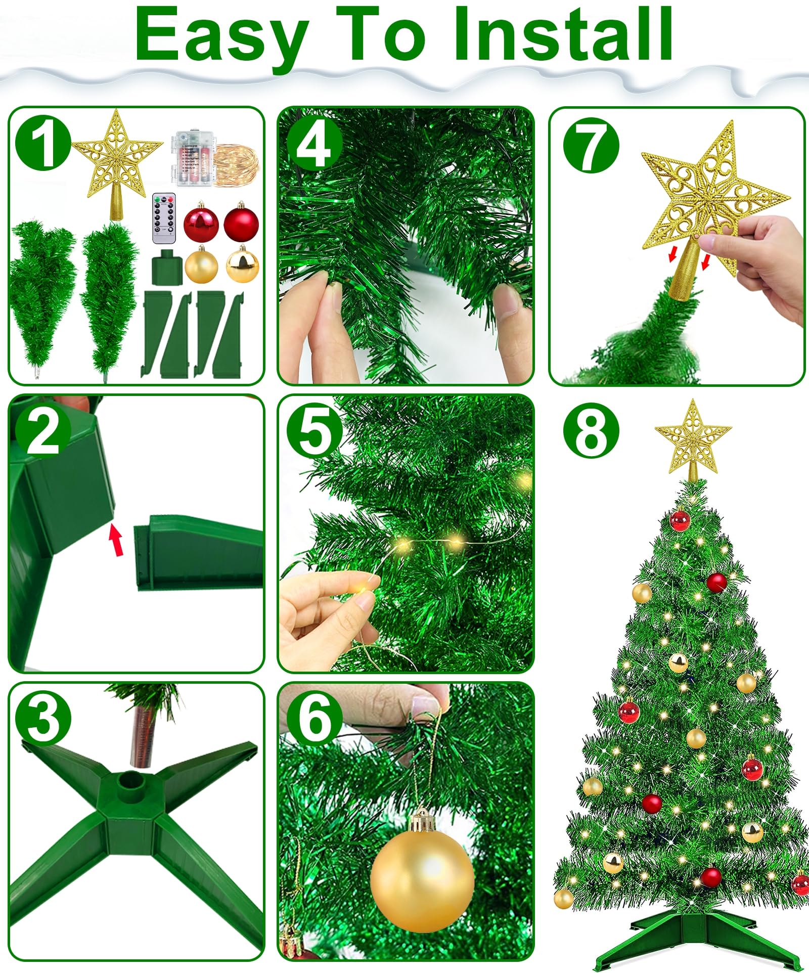 Foto 5 pulgar | Mando A Distancia Turnmeon Para Árbol De Navidad De 3 Pies Con Luces Y Adornos - Venta Internacional.